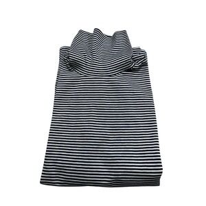 NOS Mark Cross Black White Striped Turtle Neck Women's Small 100% Cotton
